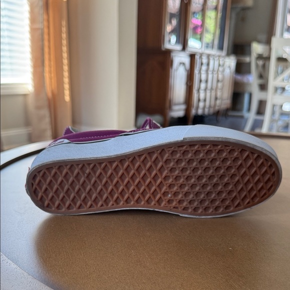 Vans Burgundy and White Checkerboard Slip-Ons - Picture 6 of 6